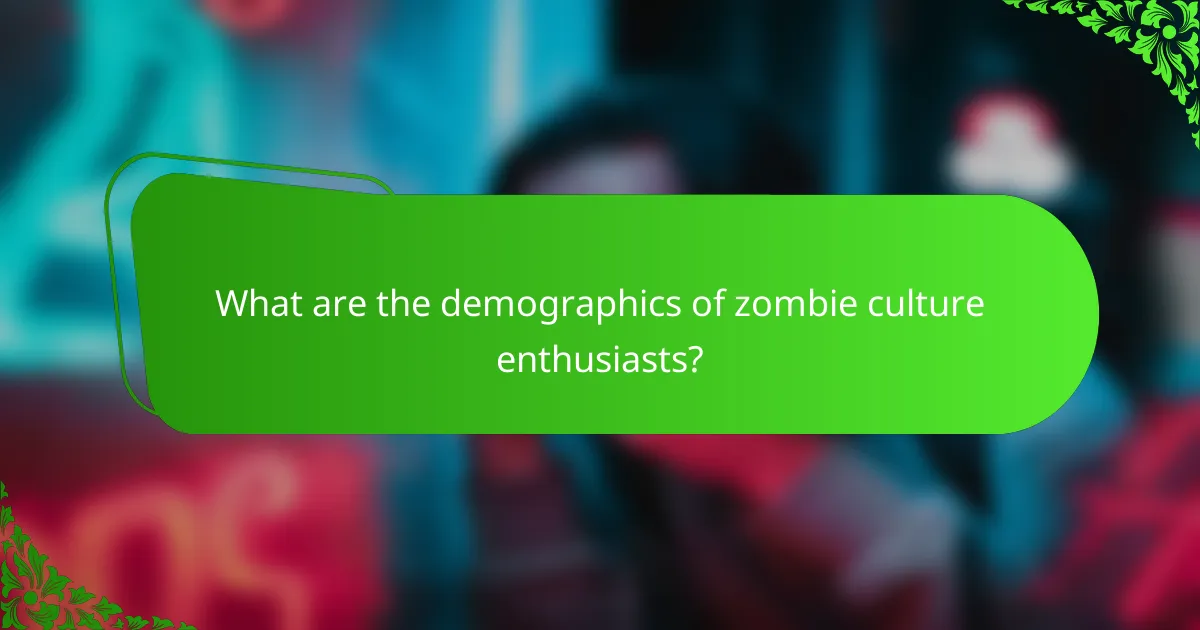 What are the demographics of zombie culture enthusiasts?