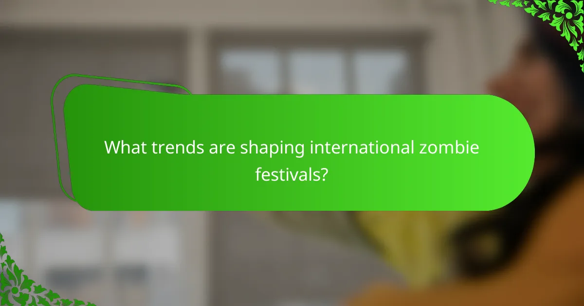 What trends are shaping international zombie festivals?